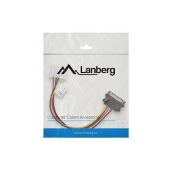 Kabel adapter Lanberg SATA zasilający(M) - Molex(F) 0,15m