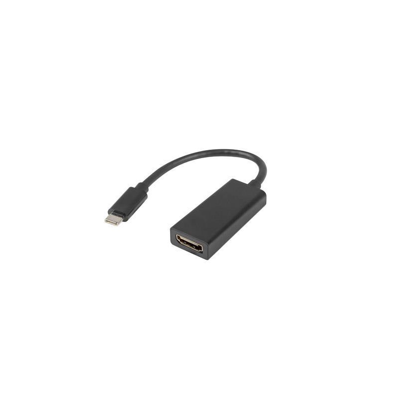 Kabel adapter Lanberg USB type-C(M) - HDMI(F) 0,15m czarny