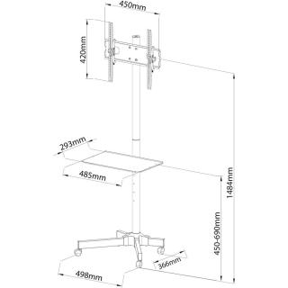 TECHLY STOJAK MOBILNY TV LED/LCD 23-55 CALI 150CM REGULOWANY ICA-TR21