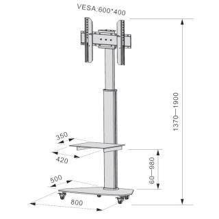 TECHLY STOJAK MOBILNY NA TELEWIZOR LED/LCD 37-70 C