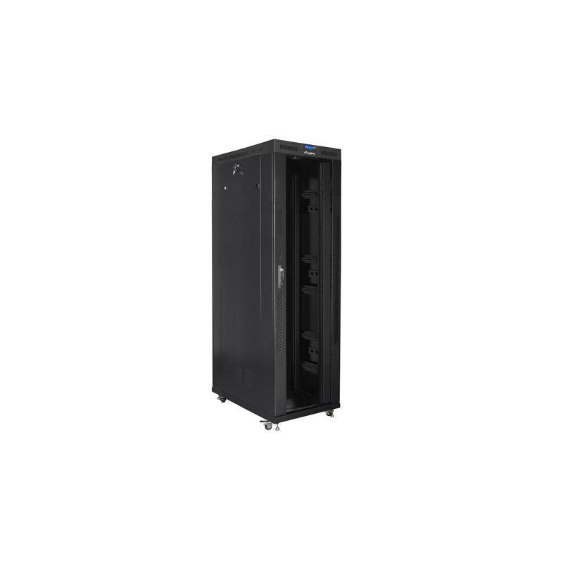 Szafa instalacyjna Rack stojąca 19" 42U 800x1200 czarna drzwi szklane LCD Lanberg (flat pack)