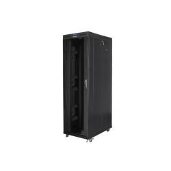 Szafa instalacyjna Rack stojąca 19" 42U 800x1200 czarna drzwi szklane LCD Lanberg (flat pack)