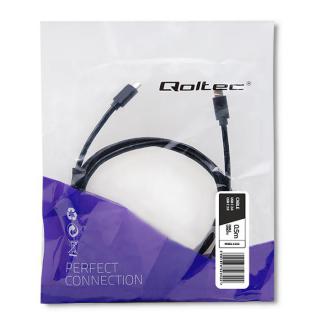 Kabel USB Qoltec 2.0 typ C męski | USB 2.0 typ C męski | 0.5m | Czarny