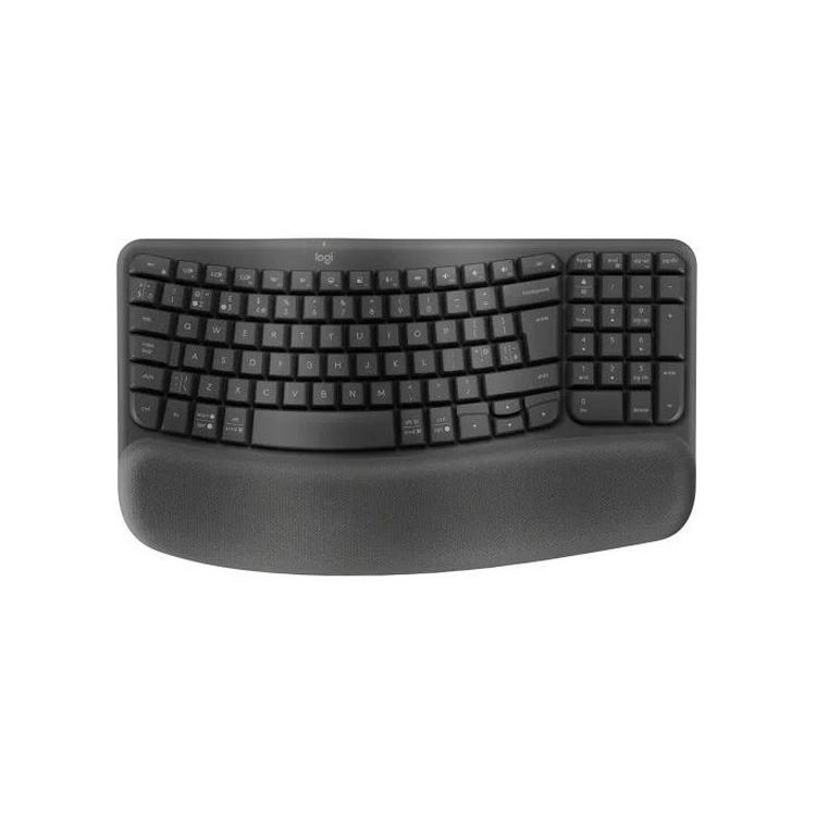 Klawiatura bezprzewodowa Logitech Wave Keys For Business czarna ergonomiczna