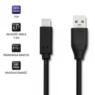 Kabel USB Qoltec 3.1 typC / USB 2.0 1,5m