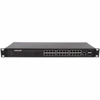 GIGA SWITCH 24x RJ45 + 2x SFP WEB-SMART VLAN QOS RACK