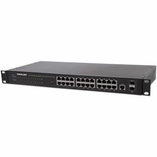 GIGA SWITCH 24x RJ45 + 2x SFP WEB-SMART VLAN QOS RACK