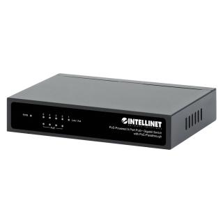 Switch Gigabit 5xPoE Passthrough zasilany PoE lub AC, 68W