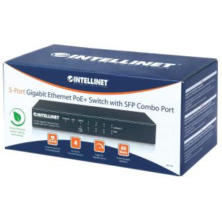 Switch Gigabit 5-portowy PoE+ ze slotem SFP Combo