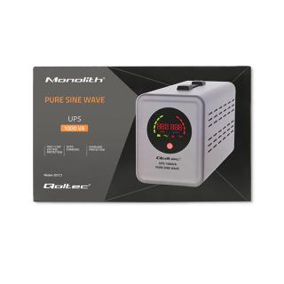 Qoltec Zasilacz awaryjny Pure Sine Wave UPS | 1000VA | 700W | Szary