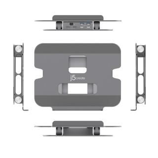 Podstawka ergonomiczna do notebooka ze stacją dokującą j5create Multi-Angle Dual HDMI Docking Stand USB-C 2xHDMI/2xUSB