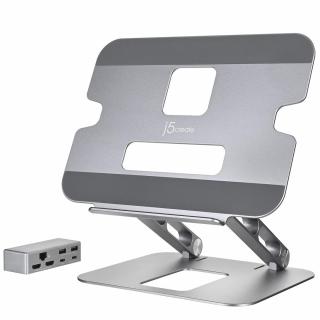 Podstawka ergonomiczna do notebooka ze stacją dokującą j5create Multi-Angle Dual HDMI Docking Stand USB-C 2xHDMI/2xUSB