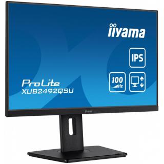 Monitor 23.8 cala ProLite XUB2492QSU-B1 IPS,QHD,USB-C,100Hz,3xUSB(3.2),HDMI,DP 300cd/m2,FreeSync,2x2W,HAS(150mm),PIVOT