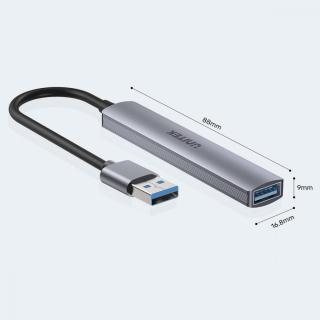 Hub USB-A 3x USB-A 2.0 1x USB-A 5 Gbps Aluminiowy