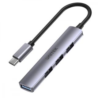 HUB USB-C 3x USB-A 2.0 1x USB-A 5 Gbps Aluminiowy