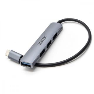 HUB USB-C 3x USB-A 2.0 1x USB-A 5 Gbps Aluminiowy