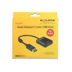 Adapter Delock DisplayPort 1.2- HDMI aktywny 4K na kablu...