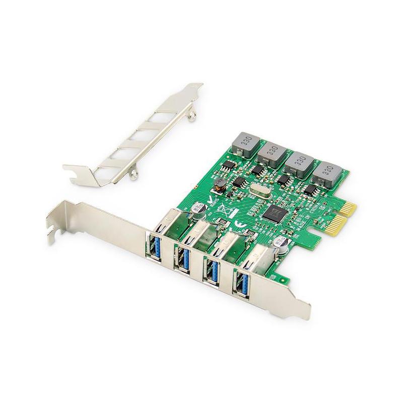 Kontroler USB 3.0 DIGITUS PCIe, 4x USB 3.0, Low Profile, Chipset VL805