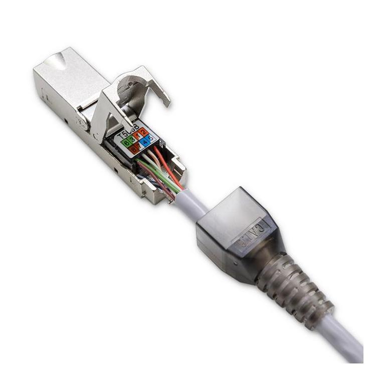 Wtyk RJ45 beznarzędziowy STP | CAT6 | JACK PIN | T568B | T568A