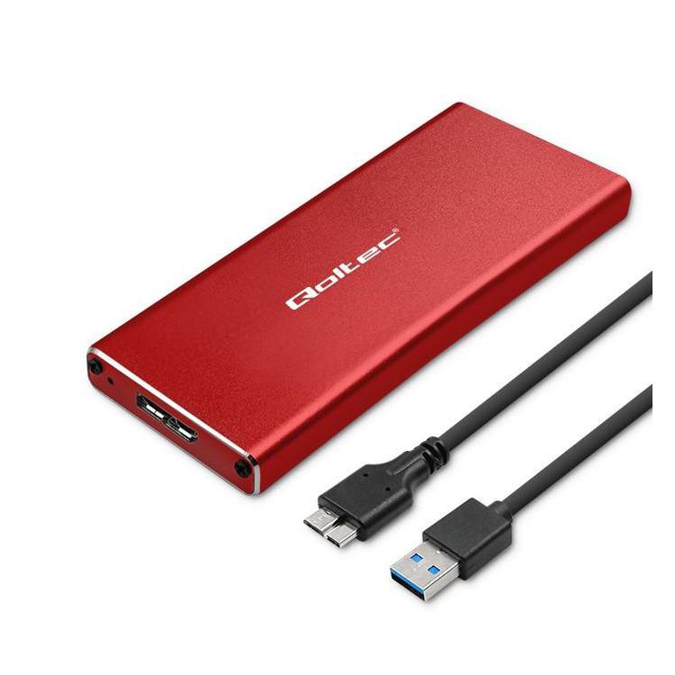 Obudowa | kieszeń na dysk M.2 SSD | SATA | NGFF | USB 3.0 | Superspeed 5Gb/s | 2TB | Czerwona