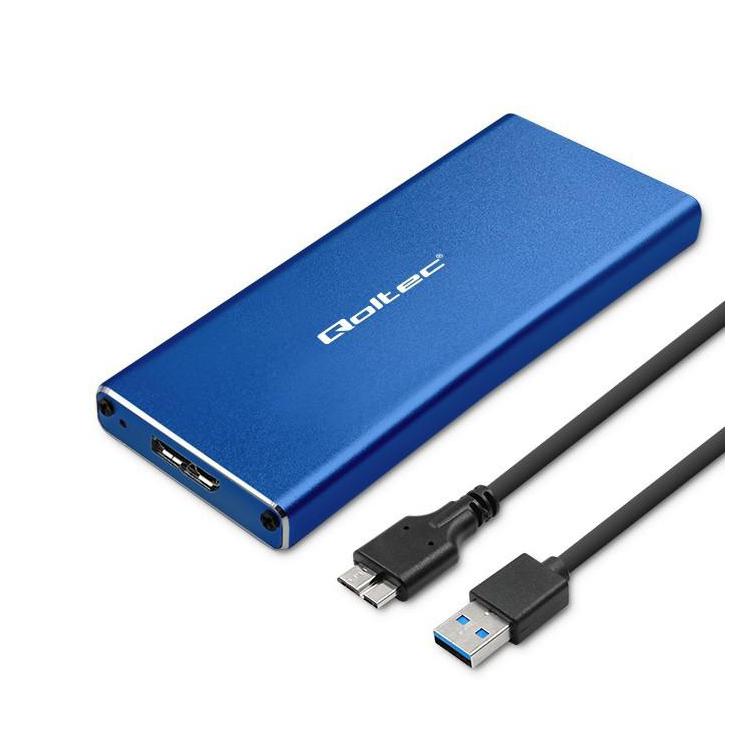 Obudowa | kieszeń na dysk M.2 SSD | SATA | NGFF | USB 3.0 | Superspeed 5Gb/s | 2TB | Niebieska