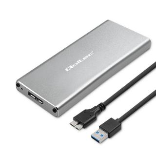 Obudowa | kieszeń na dysk M.2 SSD | SATA | NGFF | USB 3.0 | Superspeed 5Gb/s | 2TB | Srebrna