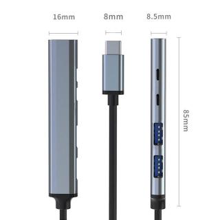 QOLTEC ADAPTER HUB USB-C 3.1 5W1 | USB-C PD | USB-C | 2X USB 2.0 | USB 3.0