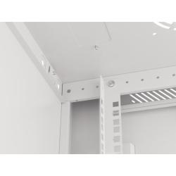 Szafa instalacyjna Rack wisząca 19" 9U 600x450 szara drzwi metalowe Lanberg (flat pack)