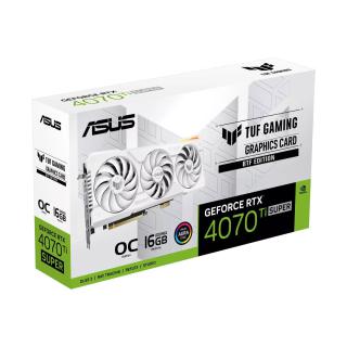 Karta VGA Asus GeForce RTX 4070 Ti Super TUF-RTX4070TIS-O16G-BTF-WHITE OC 16GB GDDR6X 256bit 2xHDMI+3xDP PCIe4.0