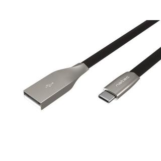 Kabel USB 2.0 Type-C(M) - AM 1m czarny metal Natec prati