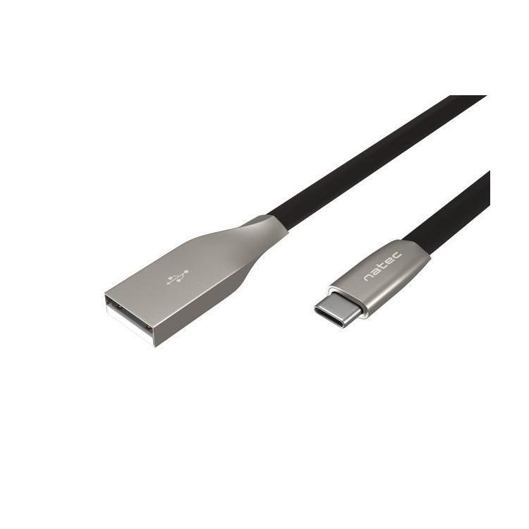 Kabel USB 2.0 Type-C(M) - AM 1m czarny metal Natec prati