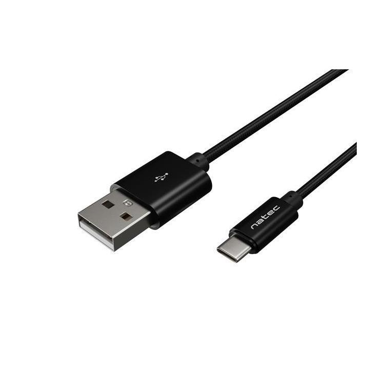 Kabel USB 2.0 Type-C(M) - AM 1m oplot czarny Natec Prati