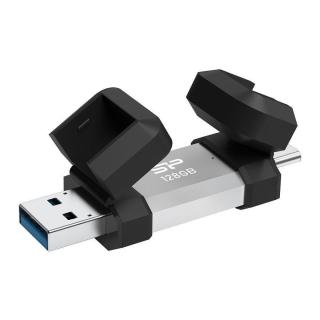 Pendrive Silicon Power Mobile C51 128GB USB-A USB 3.2 Type-C 120MB/s Srebrny