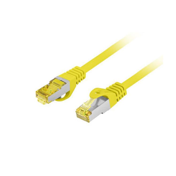 Patchcord Lanberg S/FTP kat.6A 3m LSZH CU fluke passed żółty