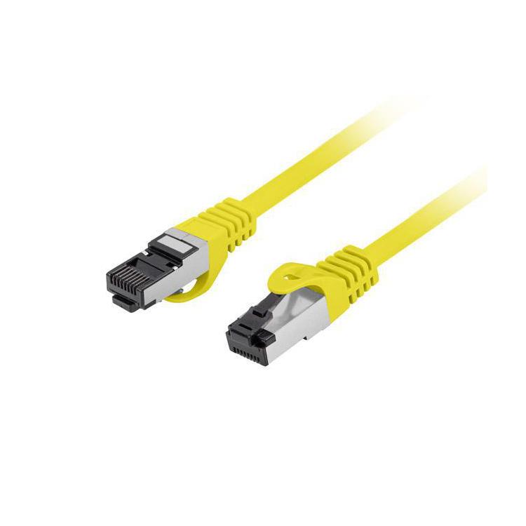 Patchcord Lanberg S/FTP kat.8.1 0,25m LSZH CU fluke passed żółty