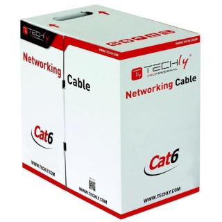 Kabel instalacyjny TechlyPro skrętka Cat6 S/FTP drut, CCA, 305m szary