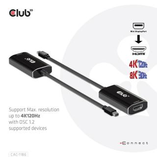 Adapter Club 3D CAC-1186 MiniDisplayPort™ 1.4 to HDMI™...