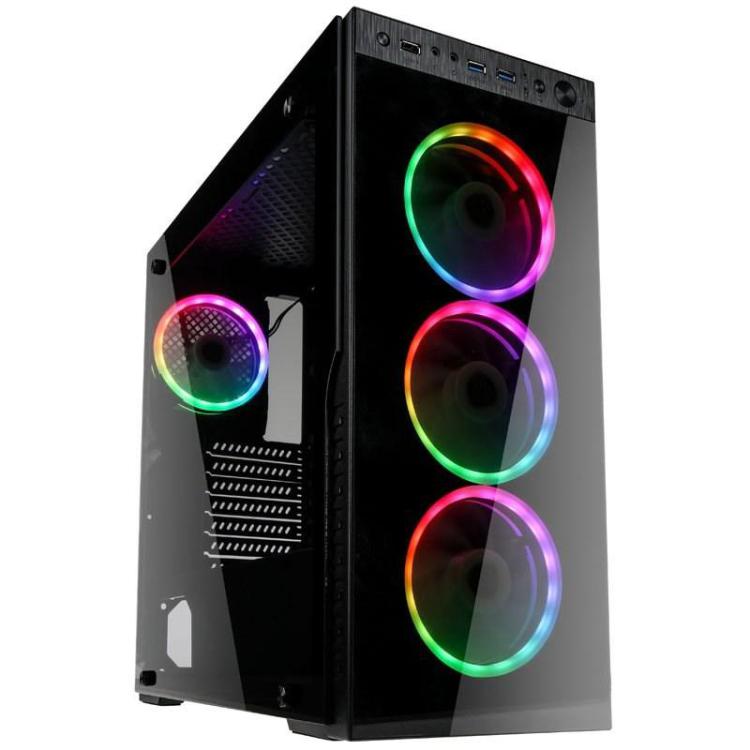 Kolink Horizon RGB Mid Tower, Szkło Hartowane - Czarne