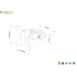 Uchwyt na słup Techly 13"-30", 10kg obrotowy