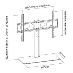 Uchwyt biurkowy Techly 32"-55", 40kg regulowany