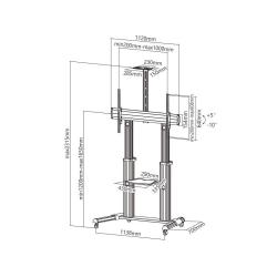 Stojak mobilny Techly 60"-100", 100kg regulowany