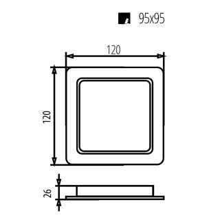 Panel LED sufitowy Maclean, podtynkowy SLIM, 9W, Neutral White 4000K, 12012026mm, 900lm, MCE373 S