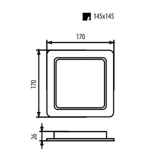 Panel LED sufitowy Maclean, podtynkowy SLIM, 18W, Neutral White 4000K, 17017026mm, 1800lm, MCE374 S