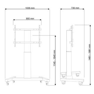 Stojak mobilny PLASMA-M2250 BLACK