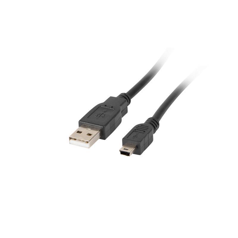 Kabel USB 2.0 Lanberg mini AM-BM5P(CANON) 1,8m czarny