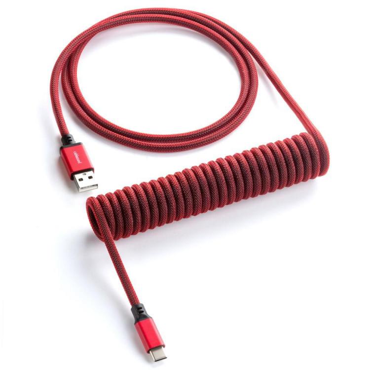 CableMod Classic Spiralny USB-C do USB Typu A, Republic Red - 150cm