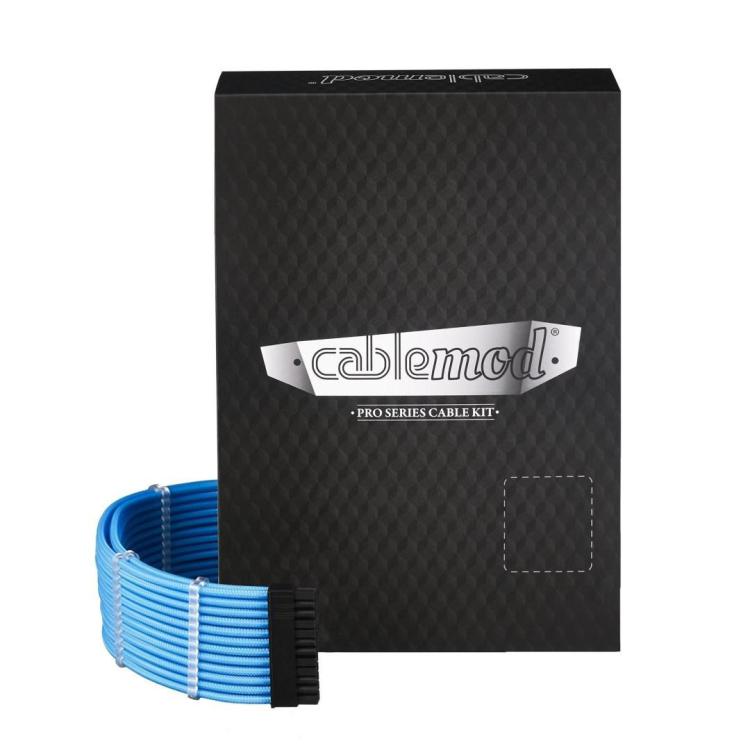 CableMod C-Series PRO ModMesh Zestaw Corsair AXi/HXi/RM (żółta etykieta) - jasnoniebieski