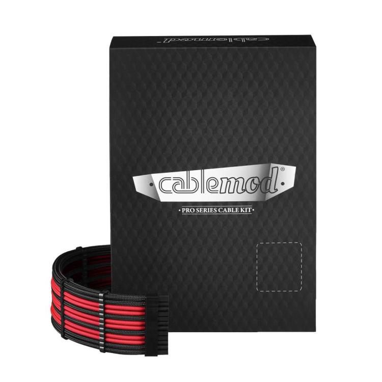 CableMod C-Series PRO ModMesh Zestaw Corsair AXi/HXi/RM (żółta etykieta) - czarny/czerwony