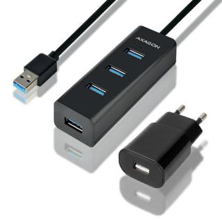 AXAGON HUE-S2BP hub USB-A, 4x USB 3.0, zasilacz...