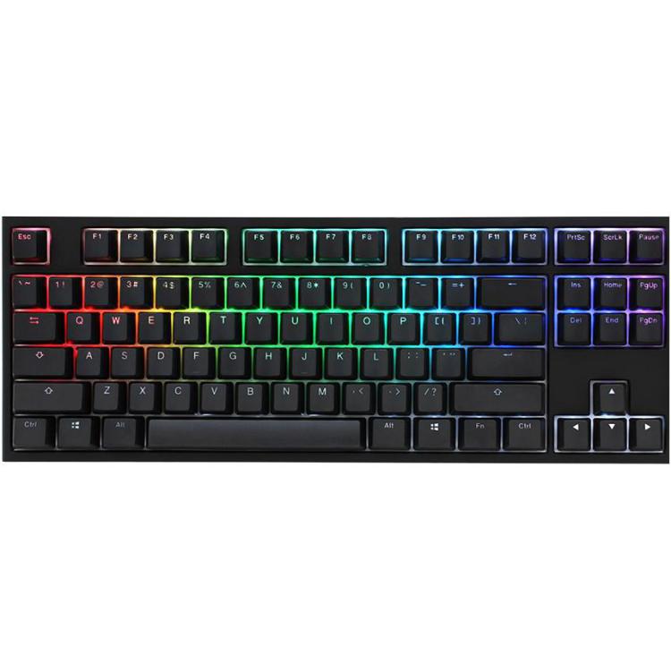 Klawiatura gamingowa Ducky One 2 TKL, MX-Silent-Red, RGB LED - czarna, układ CH-Grid